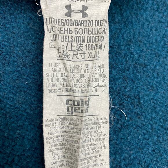 Under Armour Storm Cold Gear Loose Fit Full Zip Hoodie Jacket Blue Logo Mens XL - Picture 5 of 10